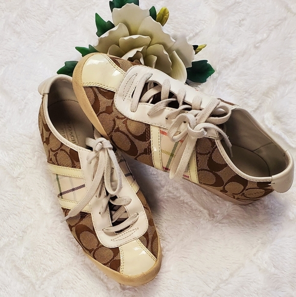 Coach Shoes - Coach Paxton Monogrammed & Plaid Sneakers